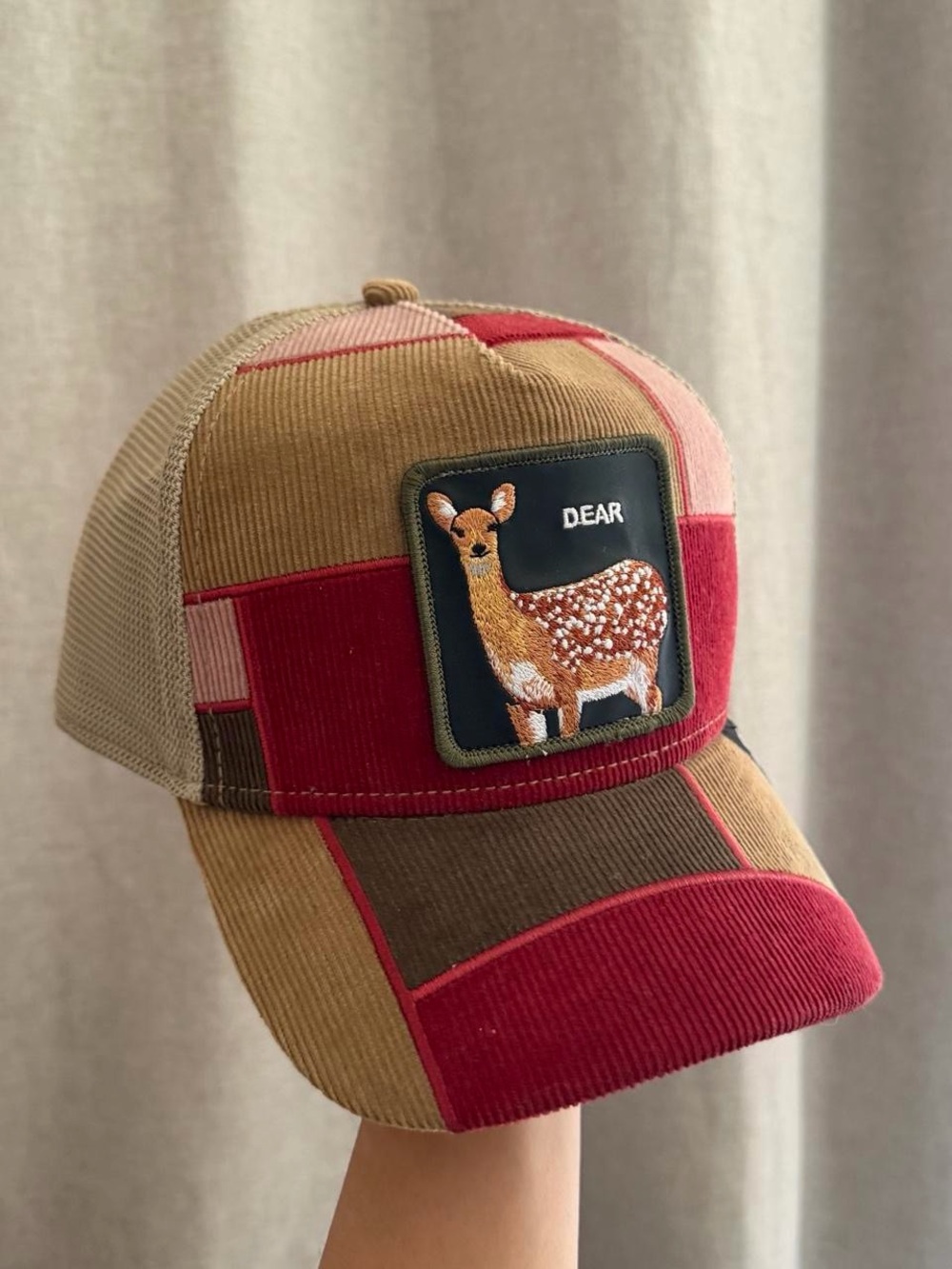 Goorin Bros Animal Trucker Baseball Snapback Hat Cap Letter Opener Dear Deer Tan